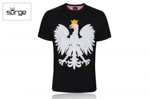 Koszulka patriotyczna Surge Polonia Godło Polski, czarna