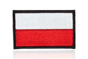 Naszywka velcro Flaga Polski standard 7,2 x 4,5 cm, czarne obszycie
